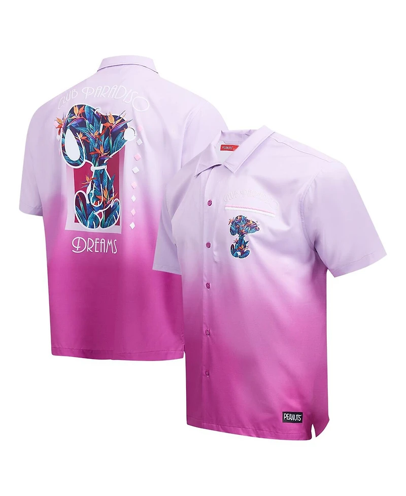 Freeze Max Men's Pink Peanuts Snoopy Club Paradiso Dreams Button-Up Shirt