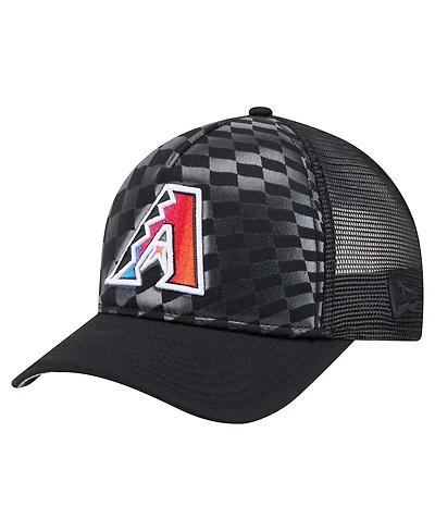 New Era Men's Black Arizona Diamondbacks Gradient 9FORTY A-Frame M-Crown Trucker Adjustable Hat