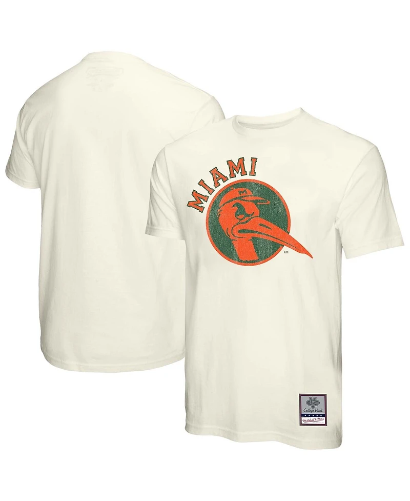 Mitchell & Ness Men's Cream Miami Hurricanes Vintage Tone T-Shirt