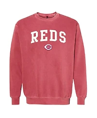 Soft as a Grape Women's Red Cincinnati Reds Pigment Dye Pullover Sweatshirt