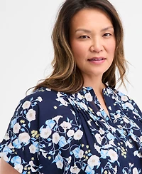 Style & Co Plus Size Printed Short-Sleeve Blouse, Exclusively at Macy's