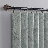 Coppa Leaf Motif Magnetic Closure 100% Blackout Back Tab Curtain Panel