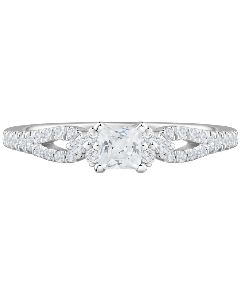 Diamond Princess-Cut Engagement Ring (1/2 ct. t.w.) in 14k White Gold