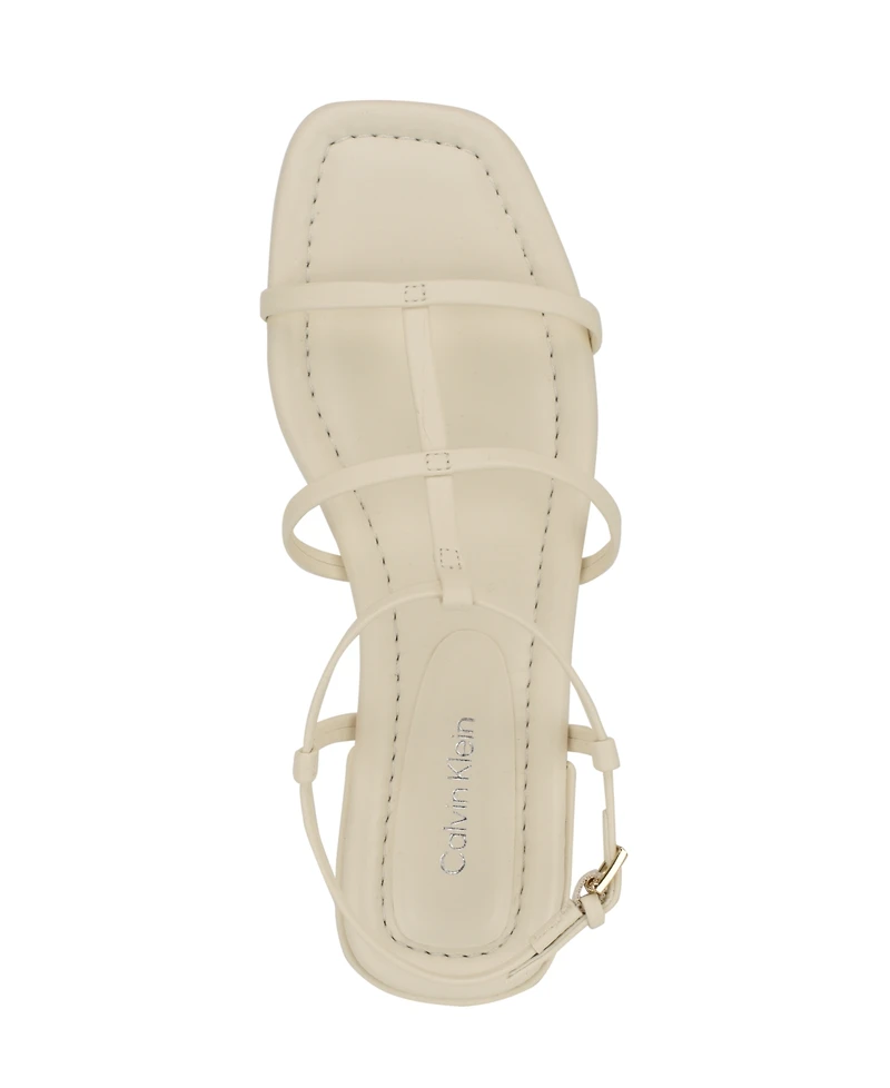 Calvin Klein Women's Sallia Strappy Caged Flat Sandals