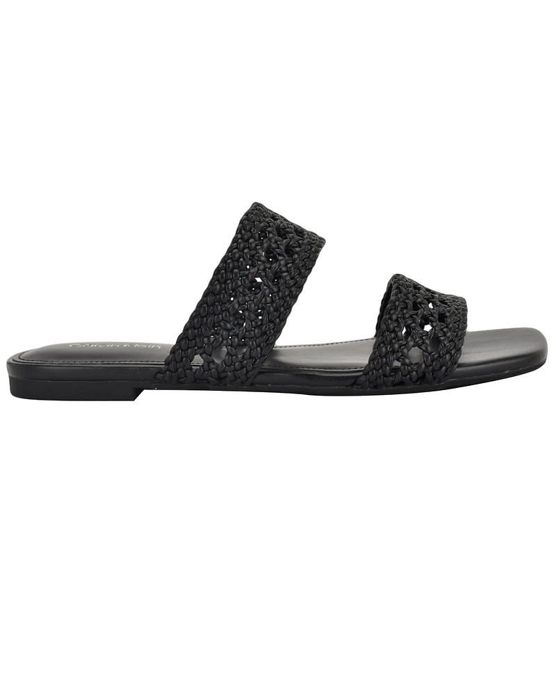 Calvin Klein Women's Florency Woven Slip-On Flat Sandals