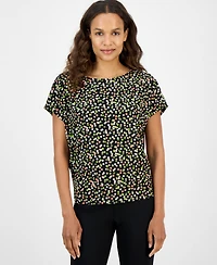 Ak Anne Klein Women's Banded-Hem Dolman-Sleeve Top