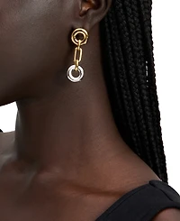 kate spade new york Two-Tone Interlock Linear Drop Earrings