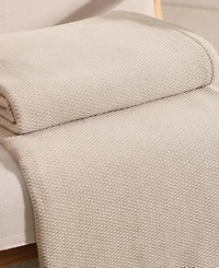 Tommy Hilfiger Solid Cotton Pique Blanket
