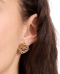 kate spade new york Gold-Tone Spade Flower Lace Stud Earrings