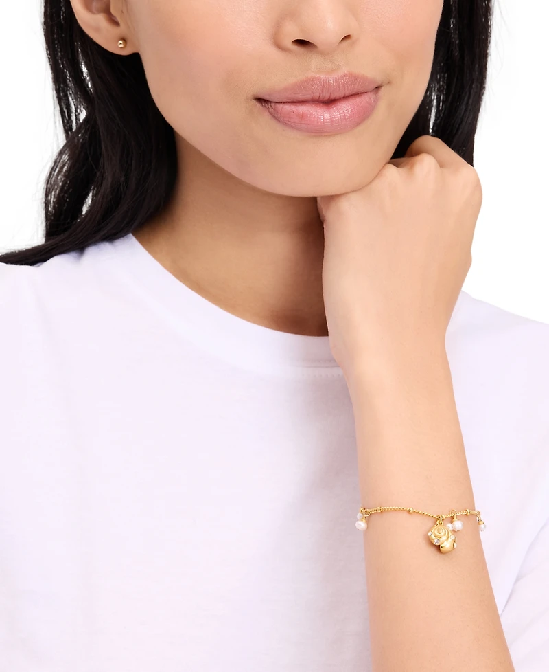 Kate Spade New York Gold-Tone Mixed Stone Shell Charm Bracelet