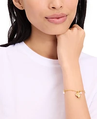 Kate Spade New York Gold-Tone Mixed Stone Shell Charm Bracelet