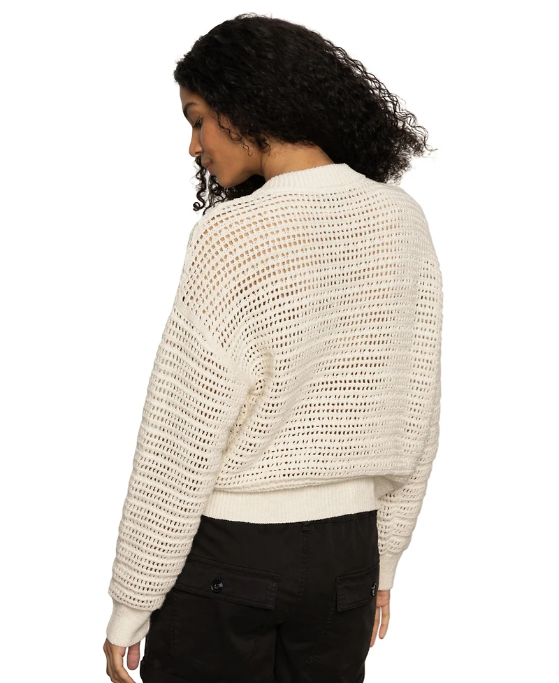 Sanctuary Women's Cotton Open-Knit Bomber Jacket