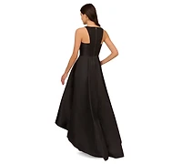 Adrianna Papell High-Low Mikado Gown