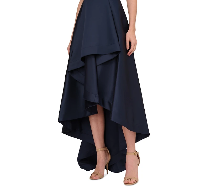 Adrianna Papell High-Low Mikado Gown