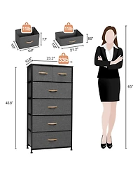 Steel and Fabric 6-Drawer Combo Dresser – Functional Storage