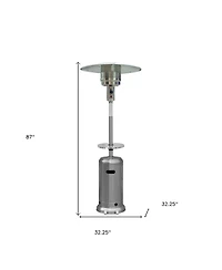 48000 Btu Steel Propane Cylindrical Pole Standing Patio Heater