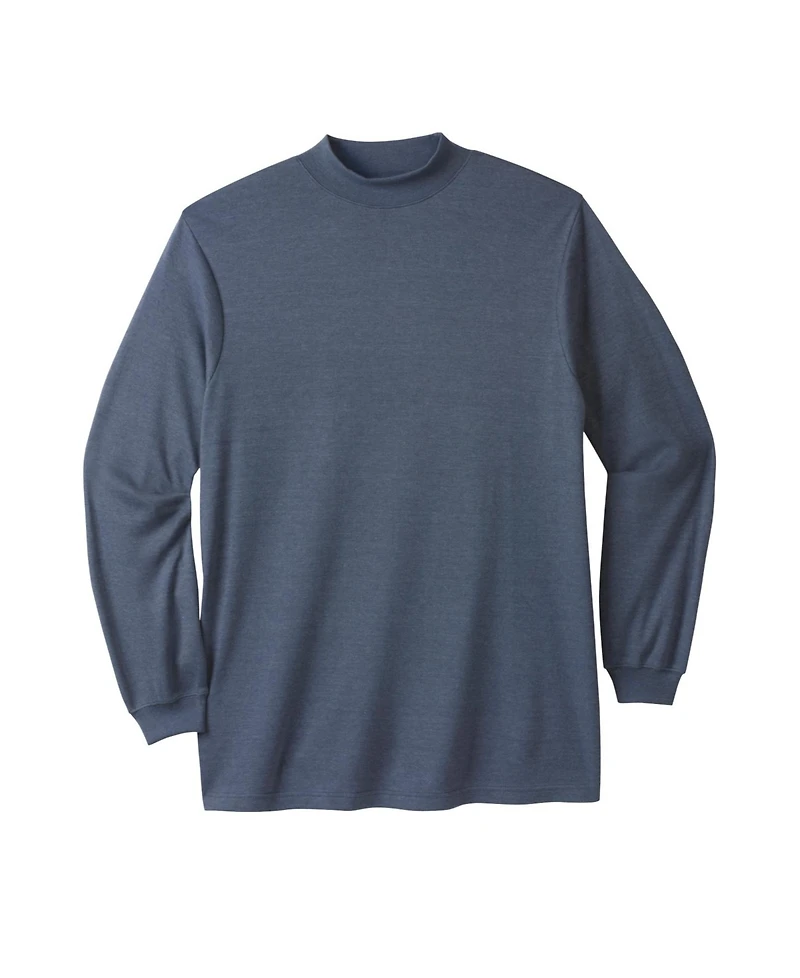KingSize Men's Mock Turtleneck Long-Sleeve Cotton Tee