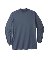 KingSize Men's Mock Turtleneck Long-Sleeve Cotton Tee