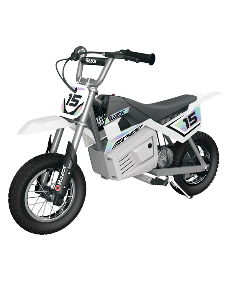 Razor MX400 Dirt Rocket 24V Electric Toy Motocross Dirt Bike, White (2 Pack