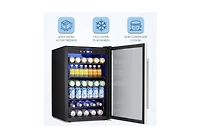 Zafro Mini Beverage Fridge with Glass Door - 145 Can Capacity, 4.4Cu.Ft Cooler for Soda, Beer or Wine, Perfect for Home, Office or Bar