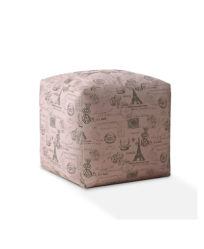 Twill Pouf Ottoman with Paris Design – Chic and Versatile