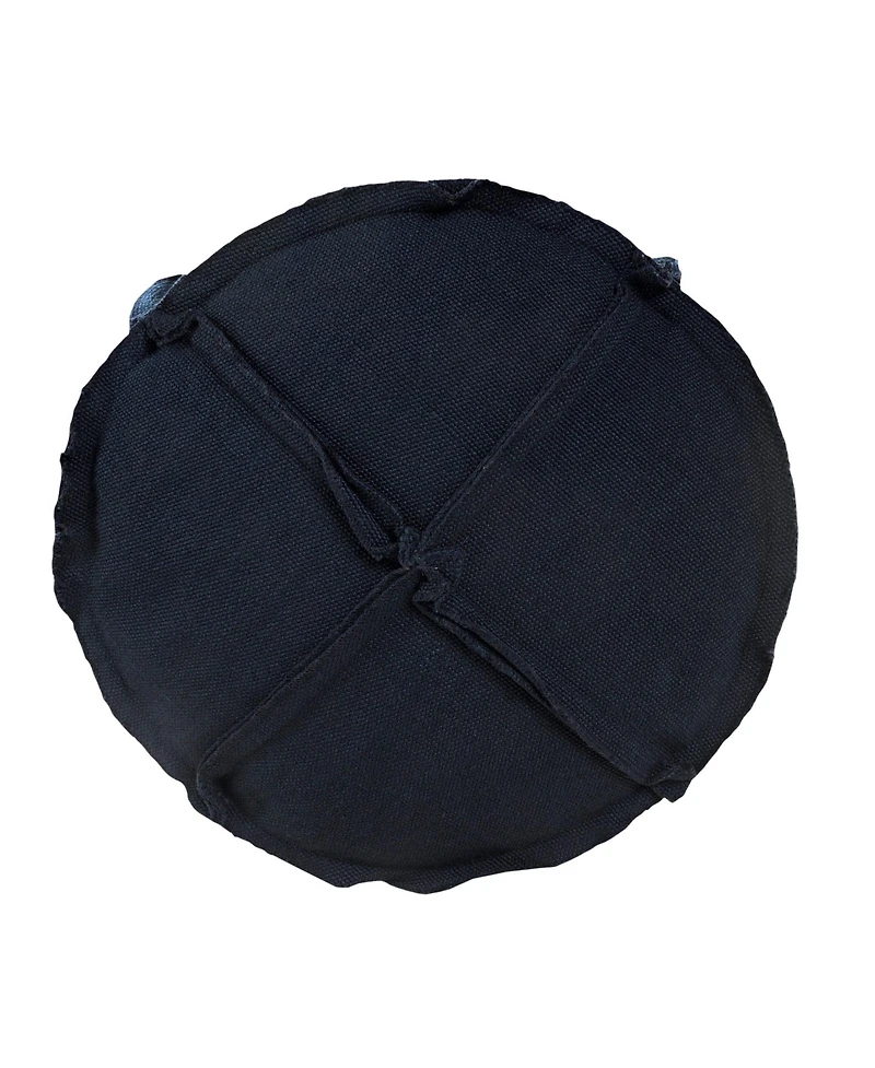 Round Patchwork Pouf Ottoman for Indoor and Outdoor Seating