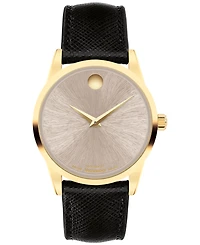 Movado Women's Museum Classic Swiss Automatic Black Leather Watch, 33mm