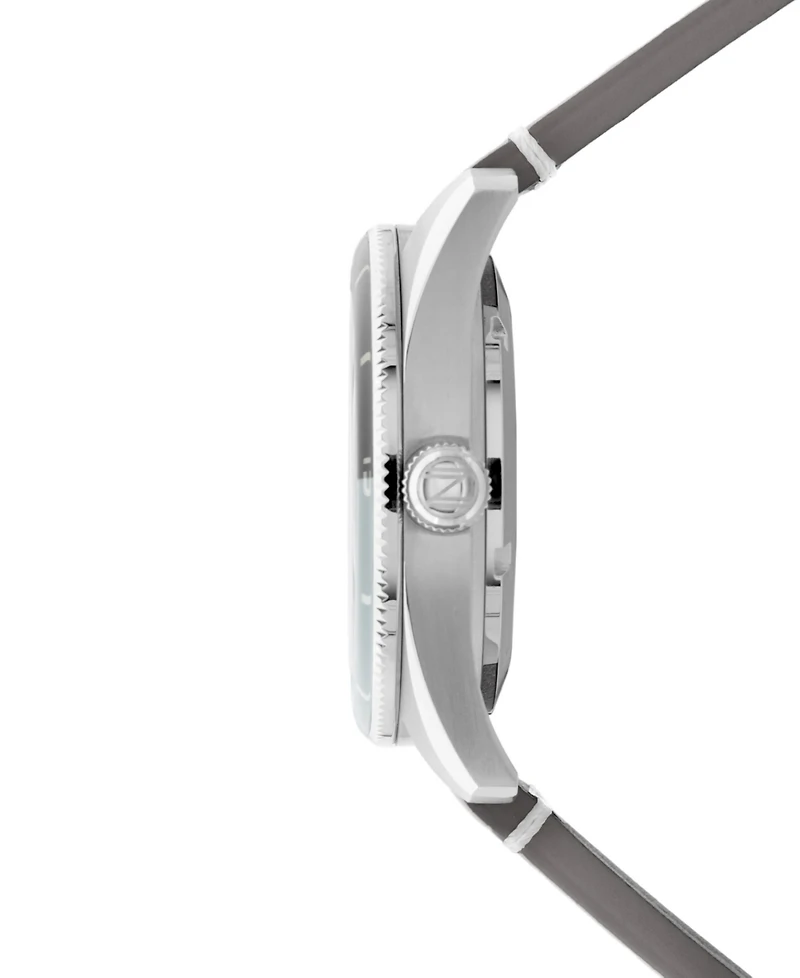 Spinnaker Men's Fleuss Automatic Gray Leather Strap Watch, 43mm