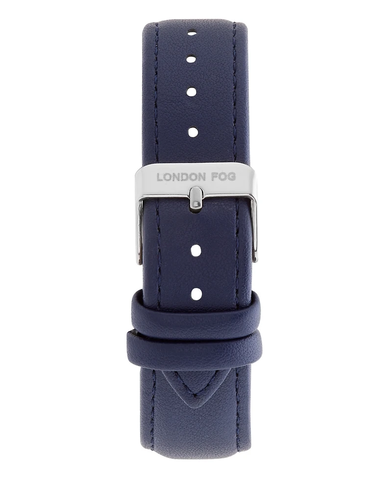 London Fog Unisex Millennium Blue Leather Watch, 40mm