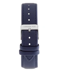 London Fog Unisex Millennium Blue Leather Watch, 40mm