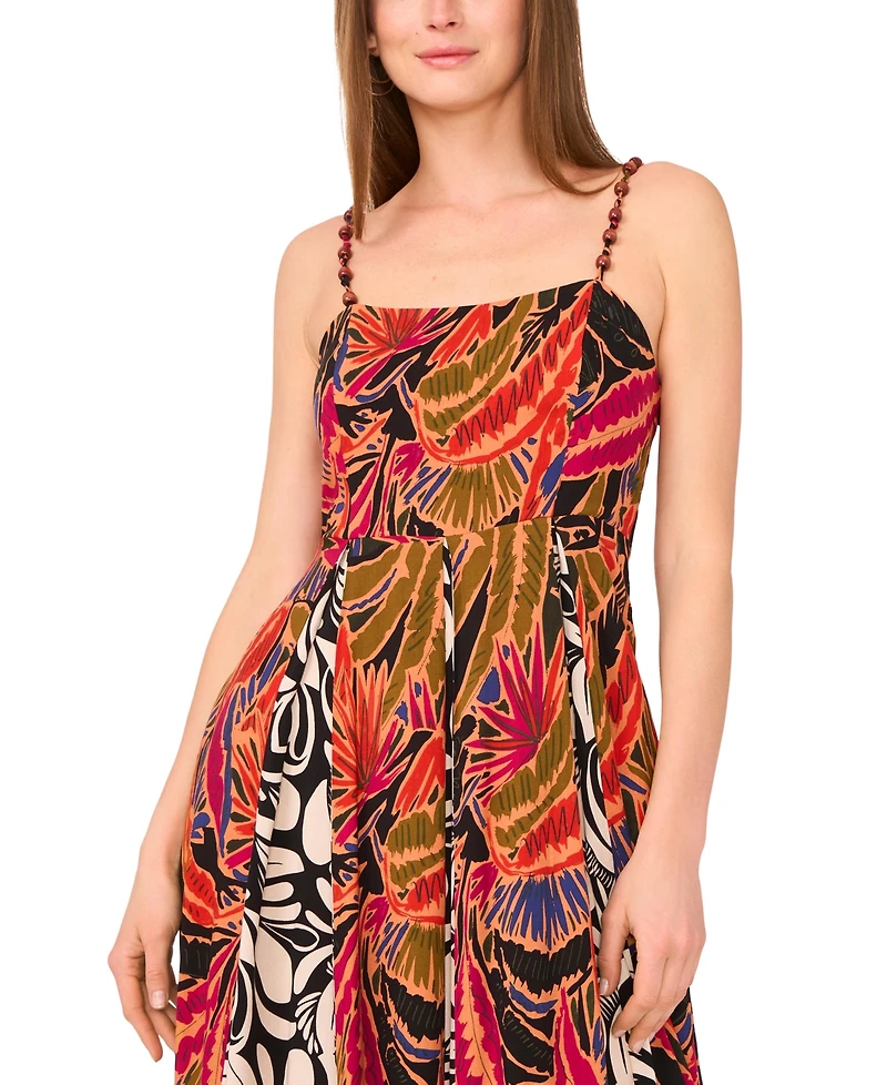 Vince Camuto Women's Printed Inverted-Pleat Maxi Dress