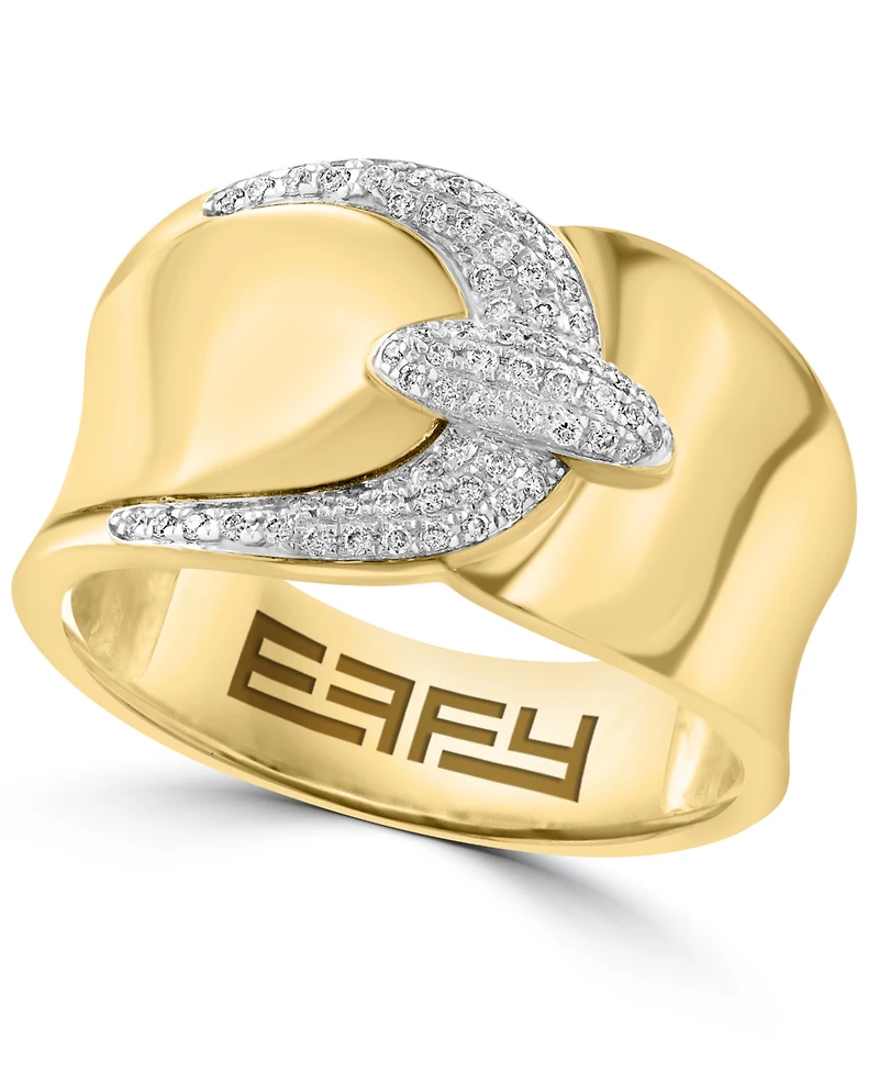 Effy Diamond Buckle Motif Statement Ring (1/5 ct. t.w.) in 14k Gold