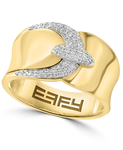 Effy Diamond Buckle Motif Statement Ring (1/5 ct. t.w.) in 14k Gold