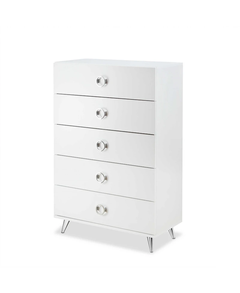 Five-Drawer Dresser Chest for Bedroom Storage and Organization