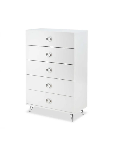 Five-Drawer Dresser Chest for Bedroom Storage and Organization