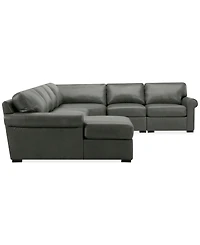 Radley Roll Arm 152" -Pc. Leather Wedge Corner Chaise Sectional