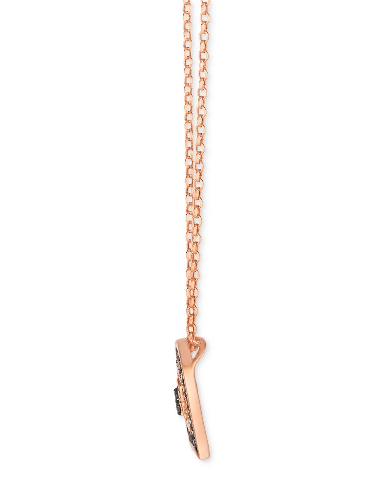 Le Vian Chocolate Diamond & Nude Diamond Heart 19" Pendant Necklace (3/8 ct. t.w.) in 14k Rose Gold