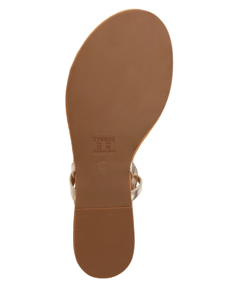 Schutz Women's Acacia T Round Toe Flat Sandals