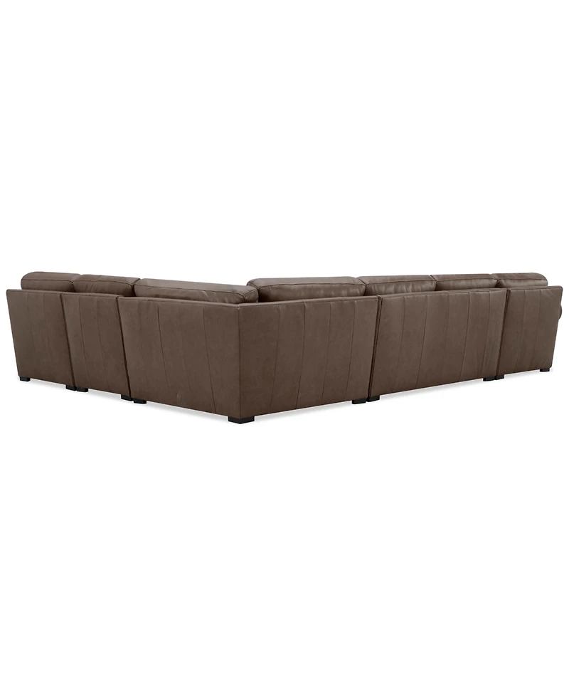 Radley Roll Arm 152" -Pc. Leather Wedge Corner Chaise Sectional
