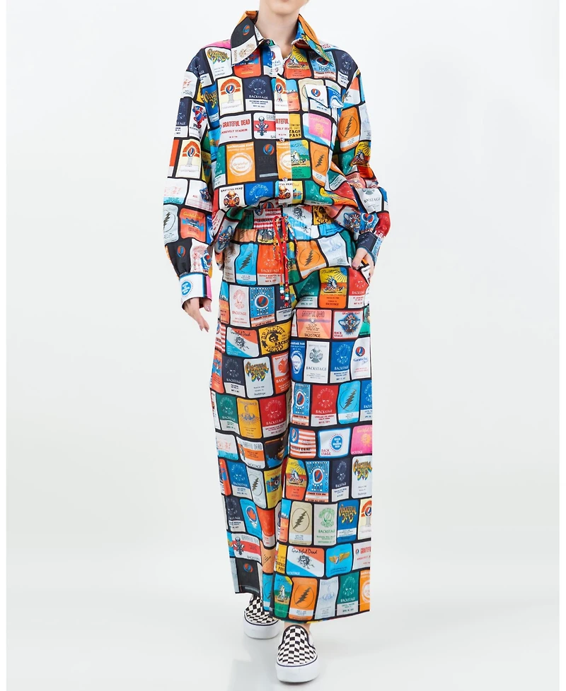 Meghan Fabulous Women's Grateful Dead Backstage Pass Print Pants