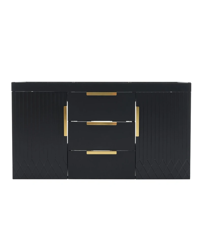 36" Wall-Mounted Bathroom Vanity with 2 Drawers