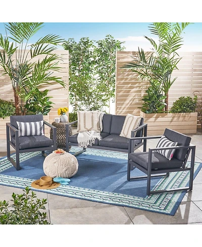 Streamdale Rustproof Oasis Aluminum Patio Chat Set with Plush Cushions