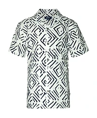 Univibe Big Boys Battery Geo Print Short Sleeve Woven Shirt
