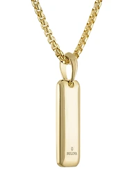 Bulova Men's Marine Star Gold-Tone Sterling Silver Tiger's Eye & White Topaz Pendant Necklace, 24" + 2" extender