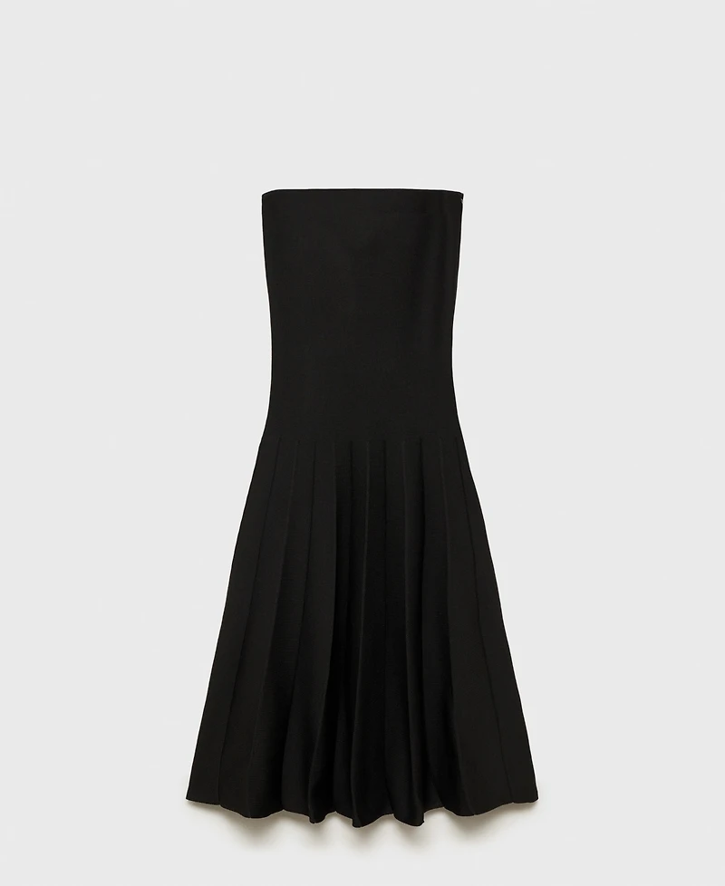 Mango Women's A-Line Knit Strapless Dress