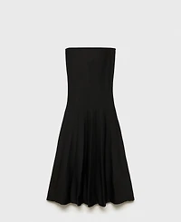 Mango Women's A-Line Knit Strapless Dress