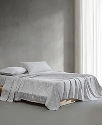 Closeout! Calvin Klein Printed 300-Thread Count Cotton Sateen 4-Pc. Sheet Set, King