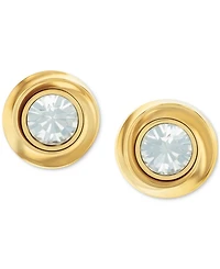 Calvin Klein Stainless Steel Cubic Zirconia Twisted Bezel Stud Earrings