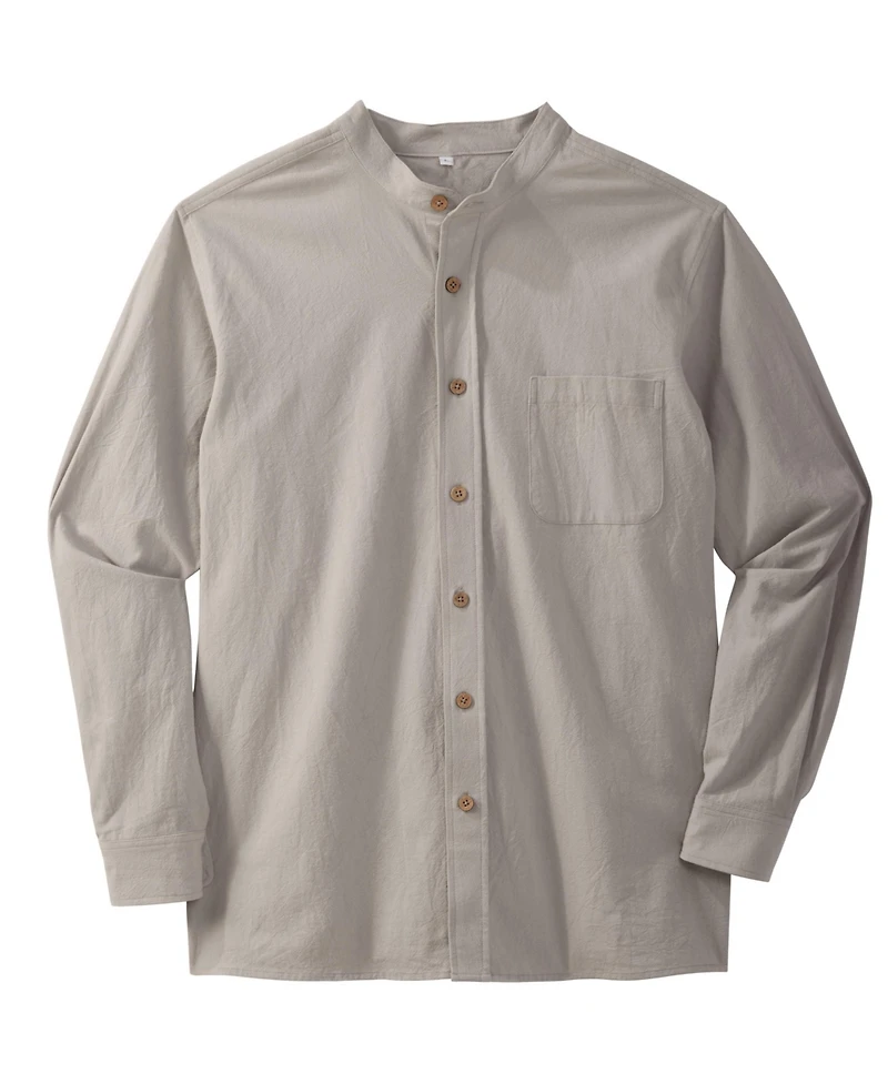 KingSize Big & Tall Gauze Mandarin Collar Shirt