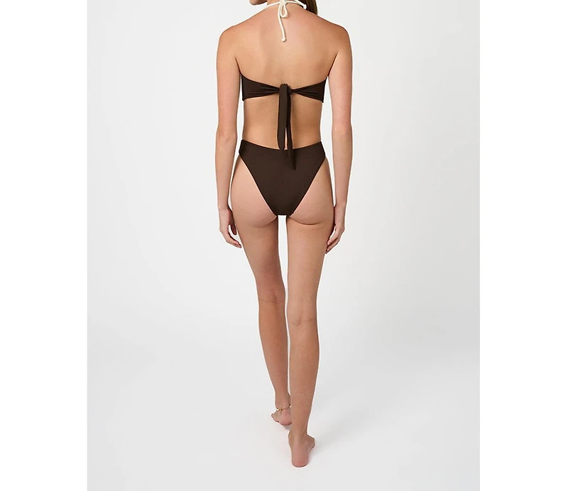 WeWoreWhat Women's Rope Tie Halter Bikini Top